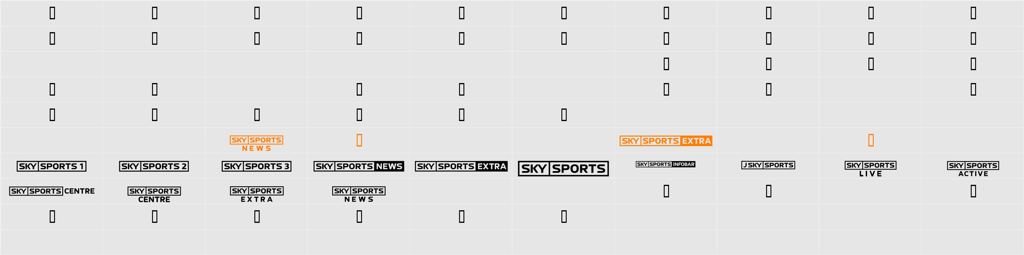 SKYfontsport Character Map