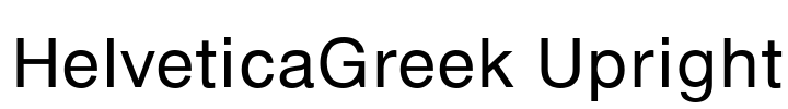 HelveticaGreek Upright