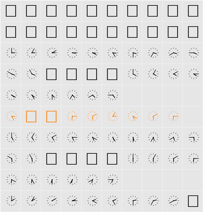 SP Uhr6 DB Character Map