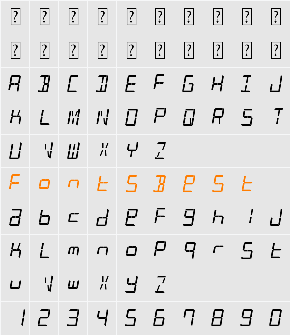 Patopian 1986 Character Map
