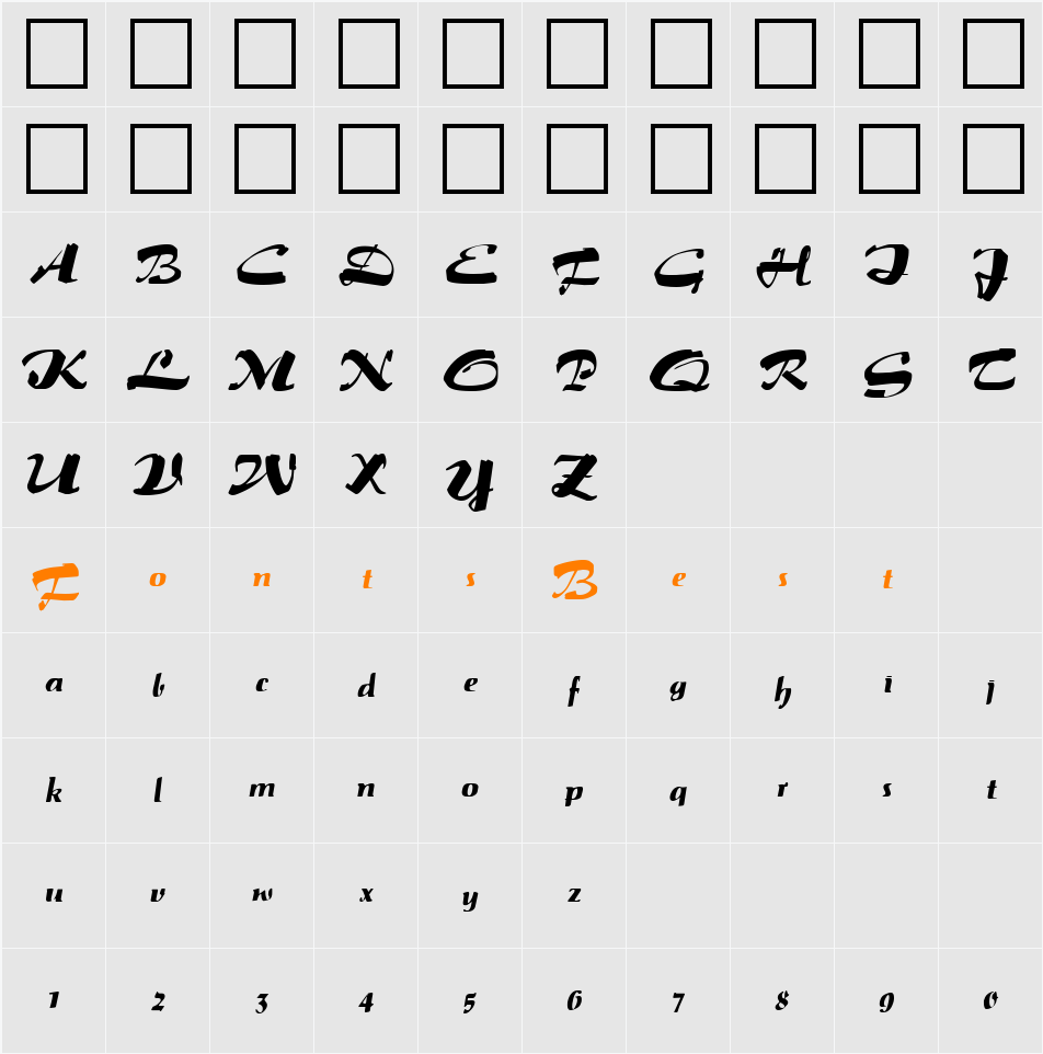 145-CAI978 Character Map