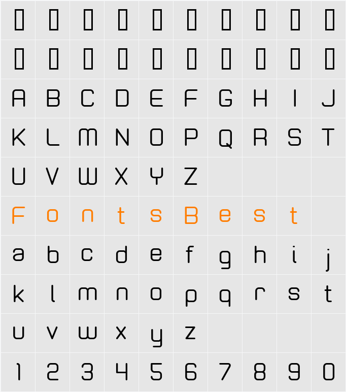 Zolano Sans BTN Character Map
