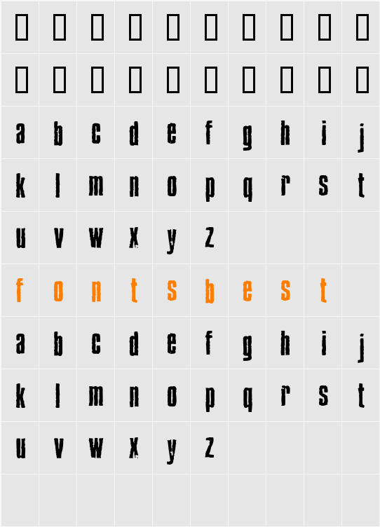 BlueCake Character Map