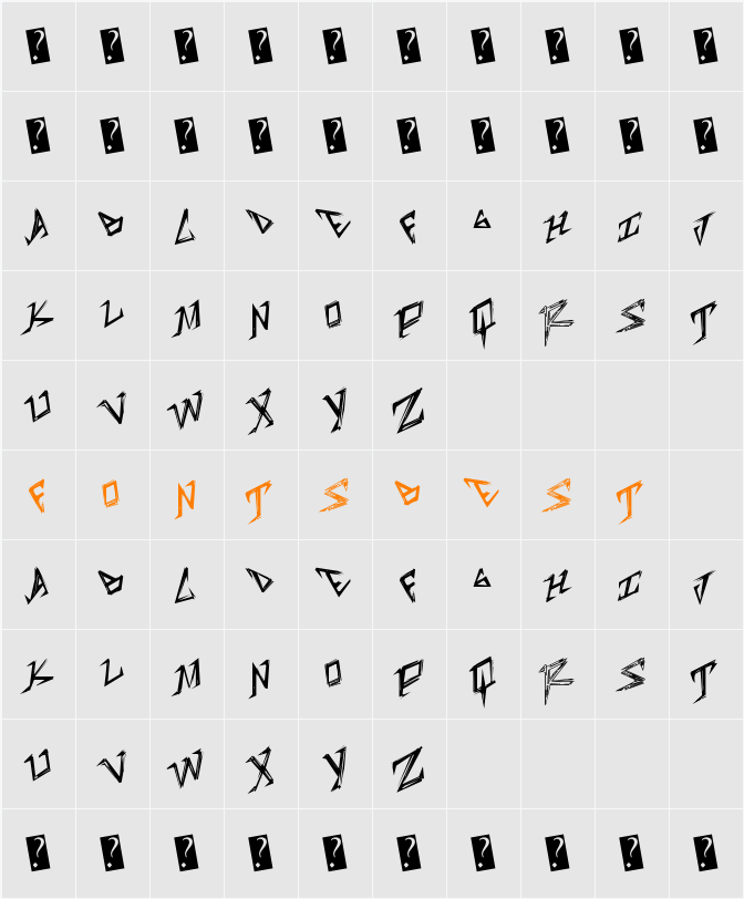 TableShank Character Map