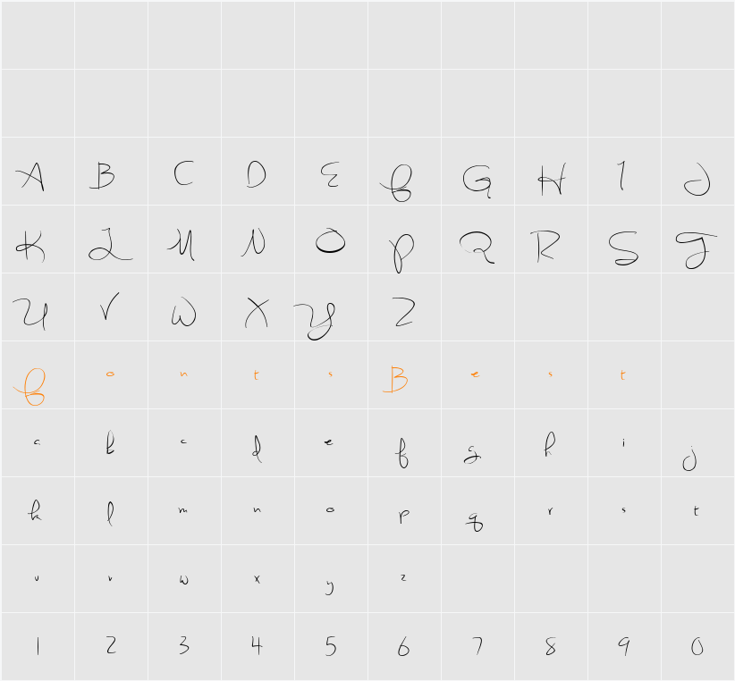 Sweetly Broken Character Map