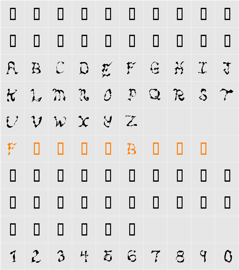 MANIC Character Map