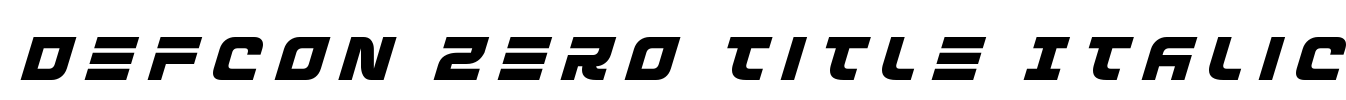 Defcon Zero Title Italic