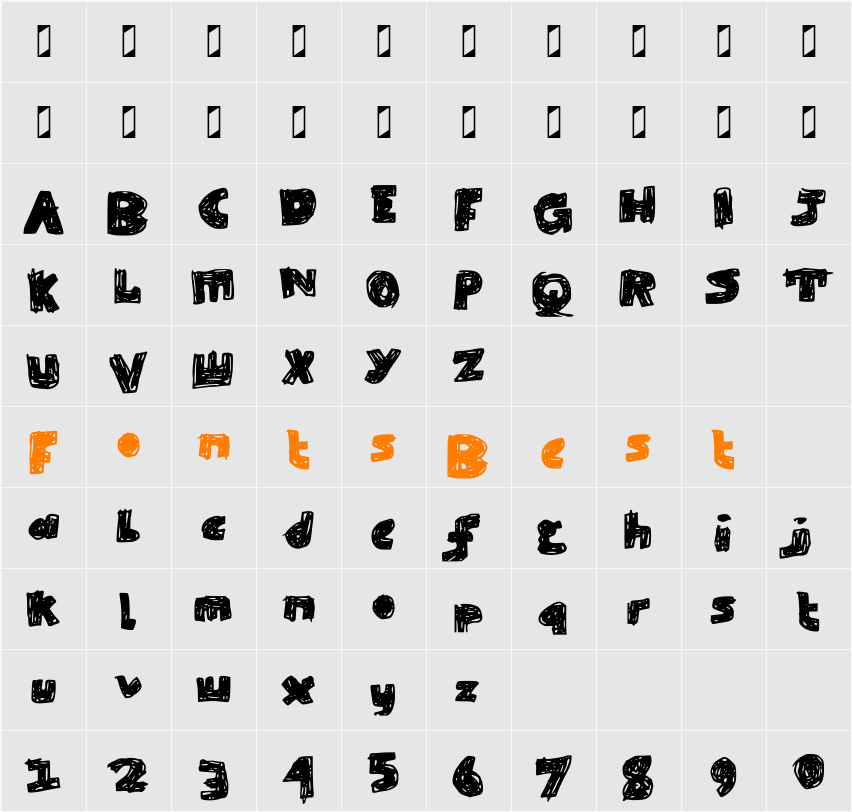 SkribbleBlack Black Character Map