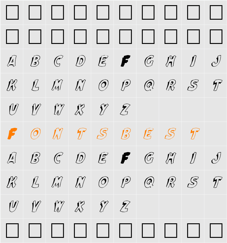ELFRIDA Character Map