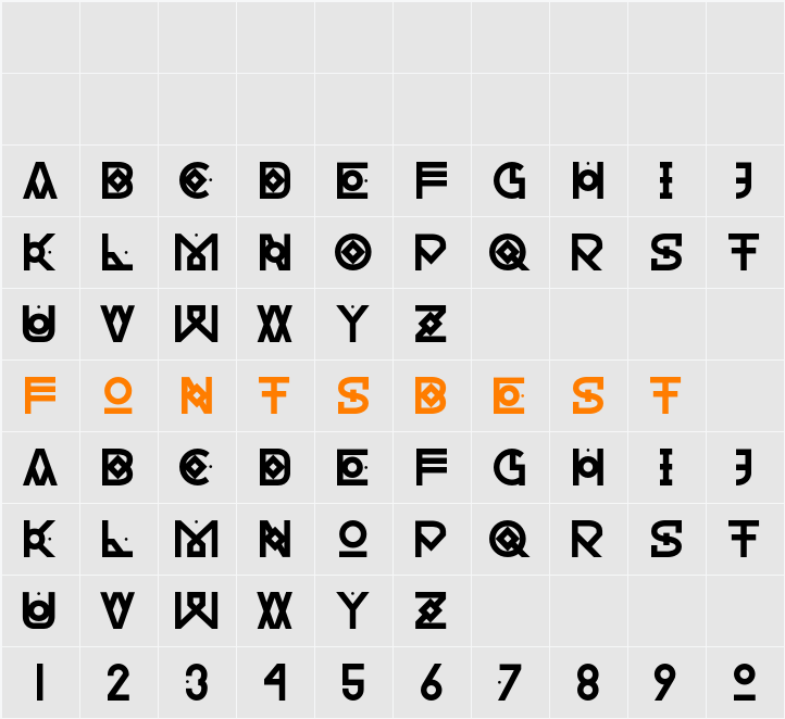 HECTICA Character Map