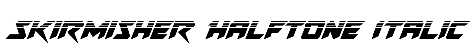 Skirmisher Halftone Italic Font Image