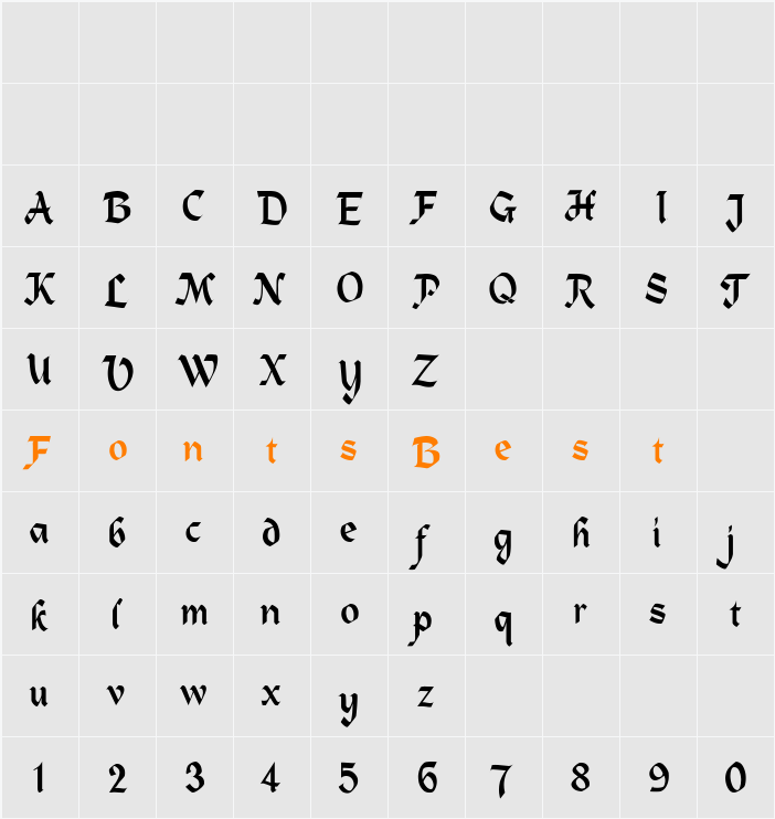 Heidelbe-Light Character Map