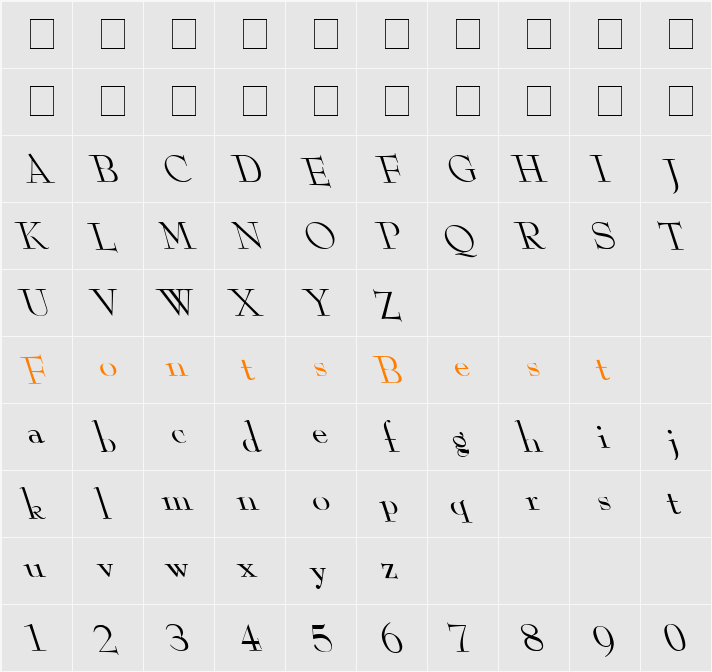 Reed Lefty Character Map