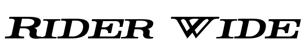 Rider Wide Font Image