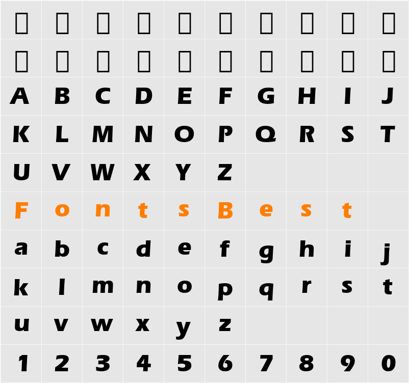 765-CAI978 Character Map
