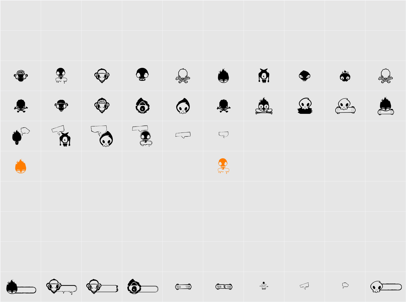 Skate Or Die Character Map