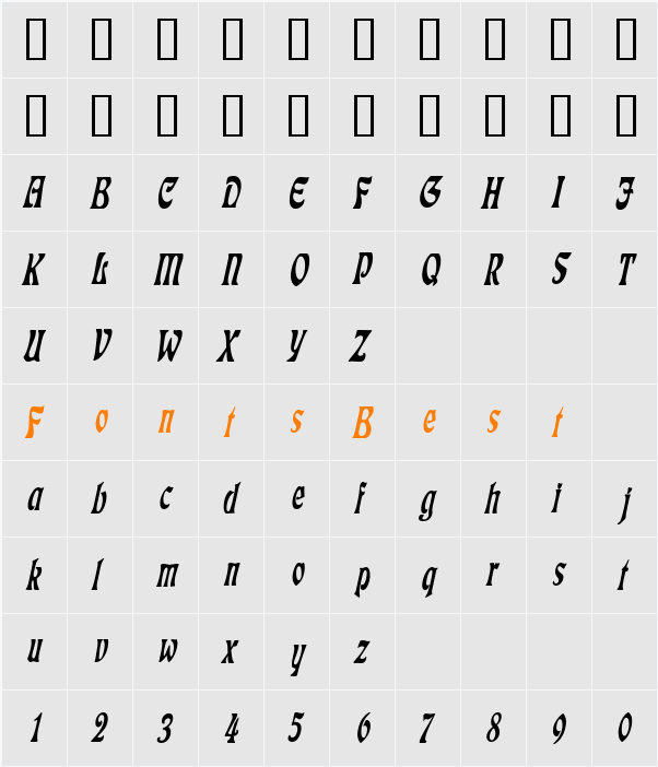 LushlifeCondensed Character Map