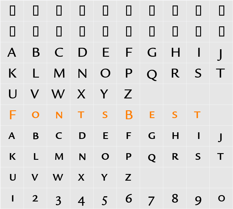 Legacy Sans Md SC ITC TT Character Map