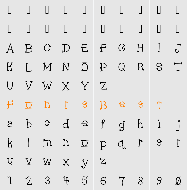 Jukebox Character Map
