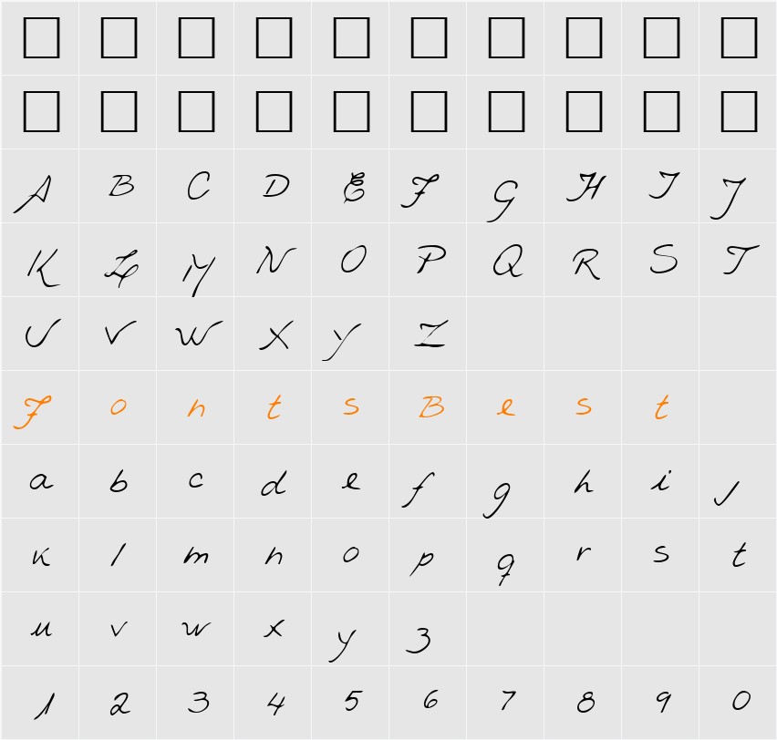 LEHN235 Character Map