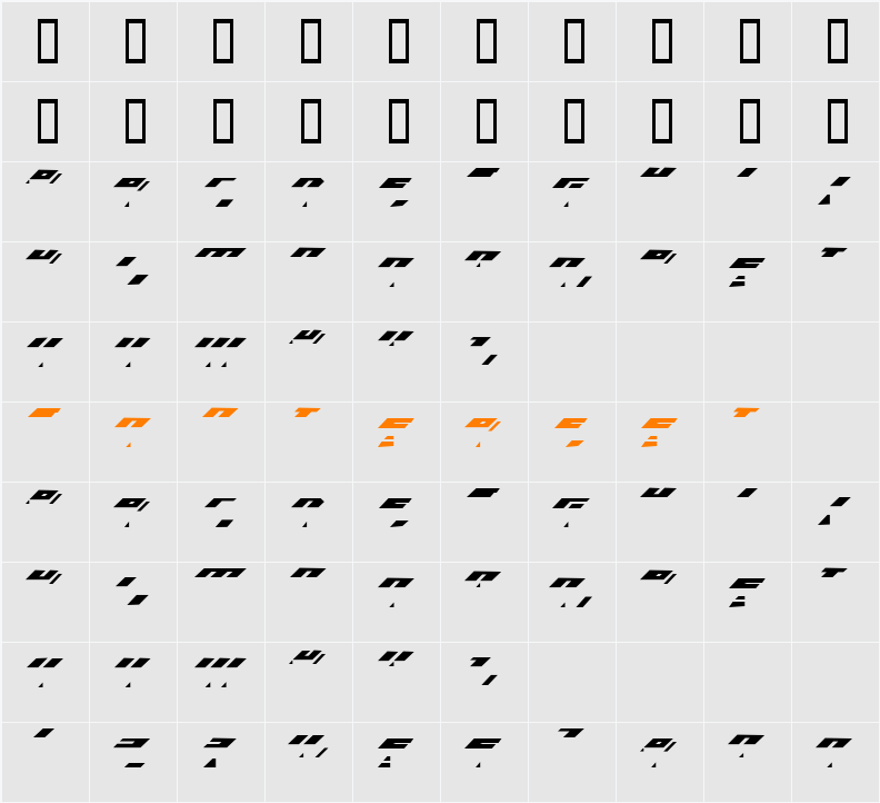 BlockedTop Character Map