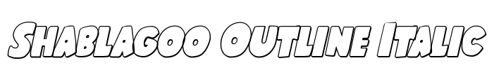 Shablagoo Outline Italic Font Image