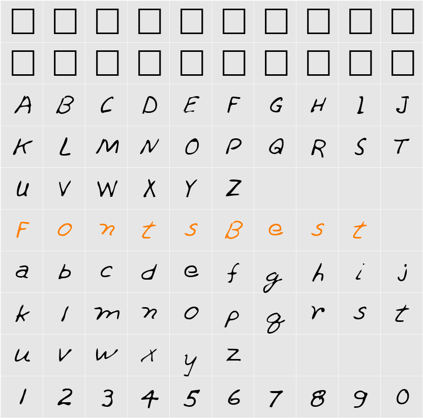 LEHN262 Character Map