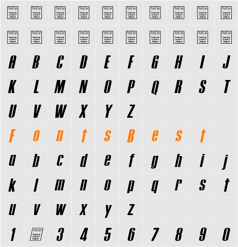 Tipo PRESS Character Map