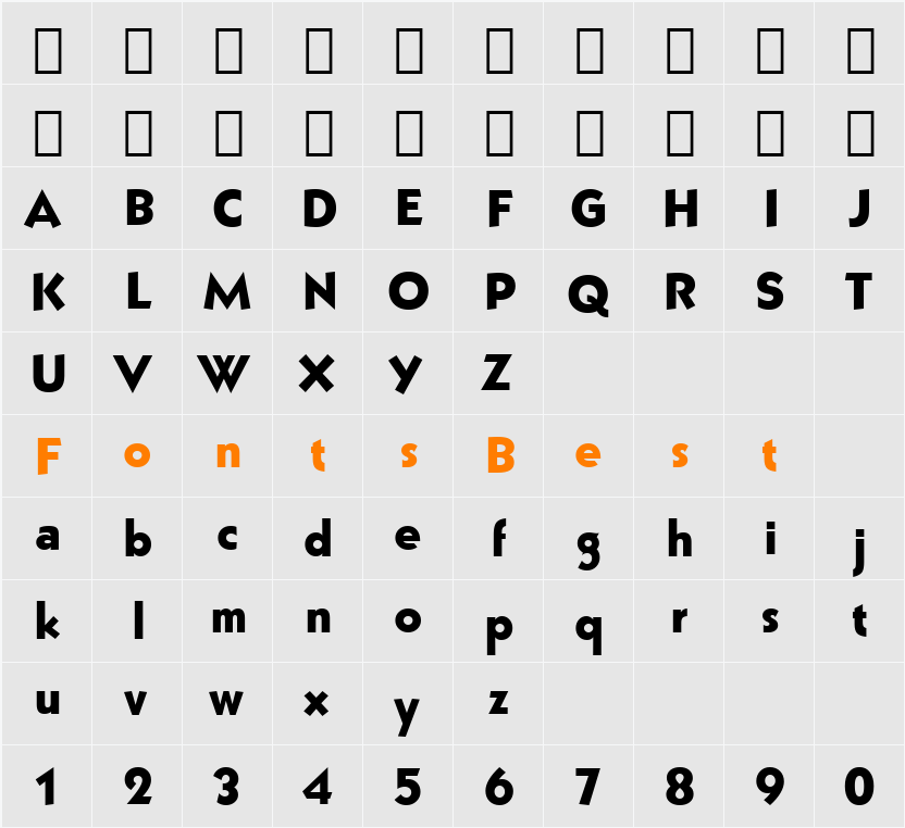 Grizzly BT Character Map
