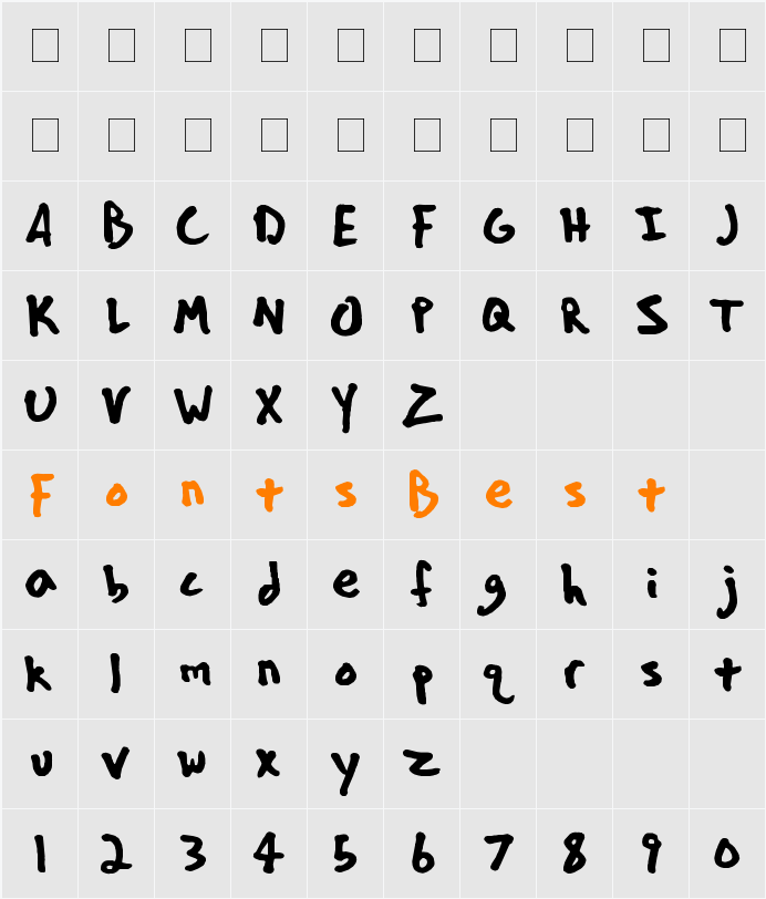 ians font Character Map