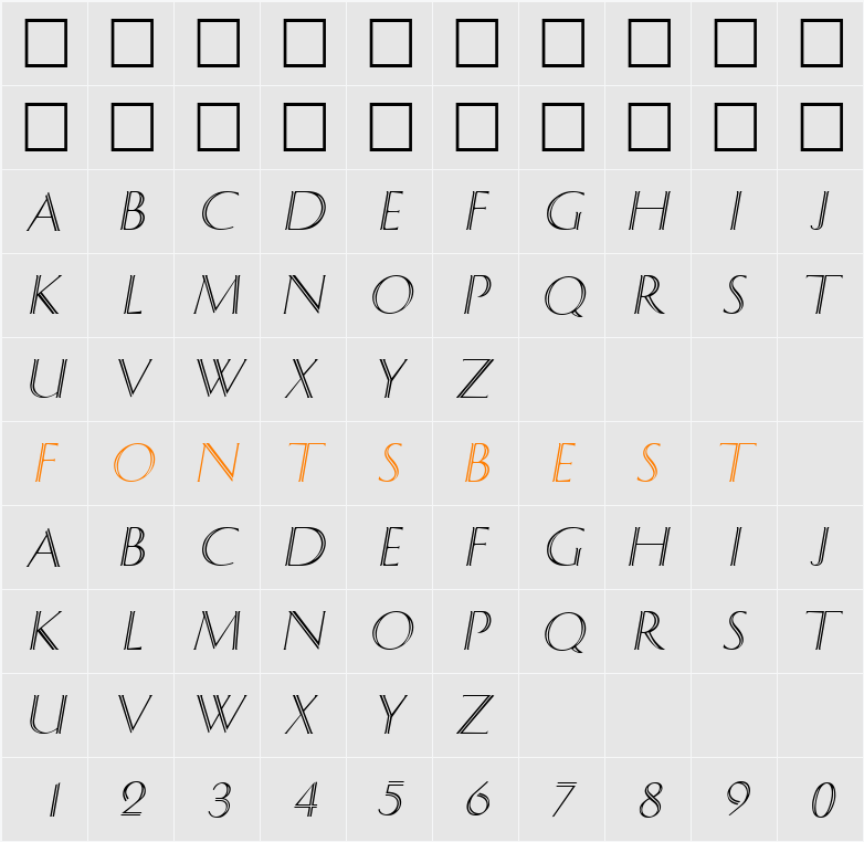 Delphi SF Character Map