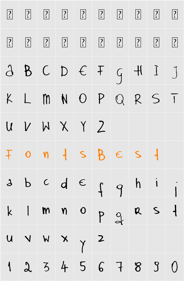 Sister Font_ MVE Character Map