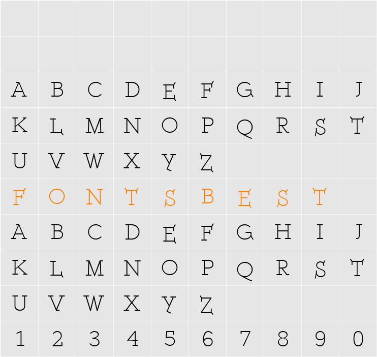 ETH Serif Character Map