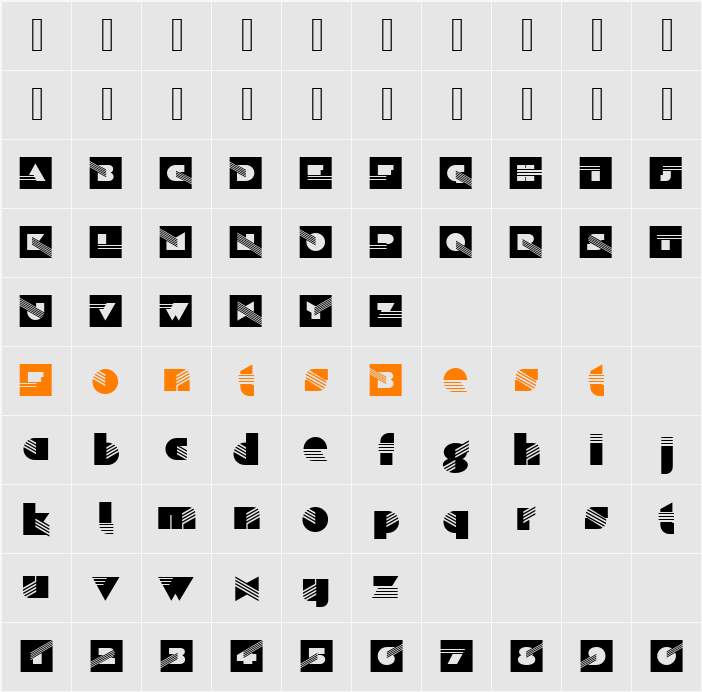 URWSinasIniD Character Map