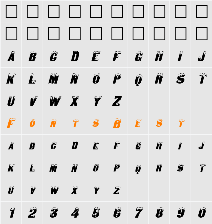 Deep Freeze Character Map
