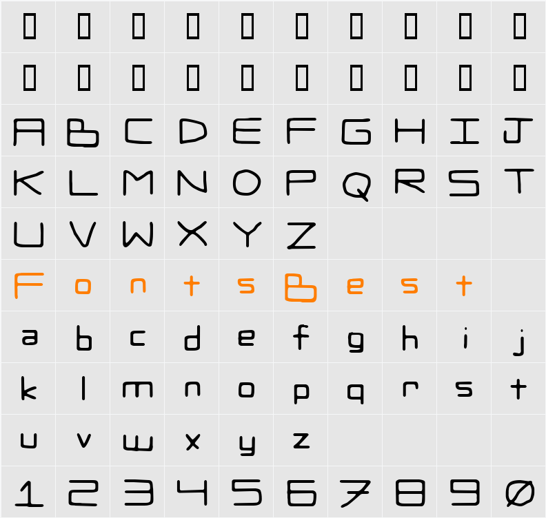 Zaboodla Character Map