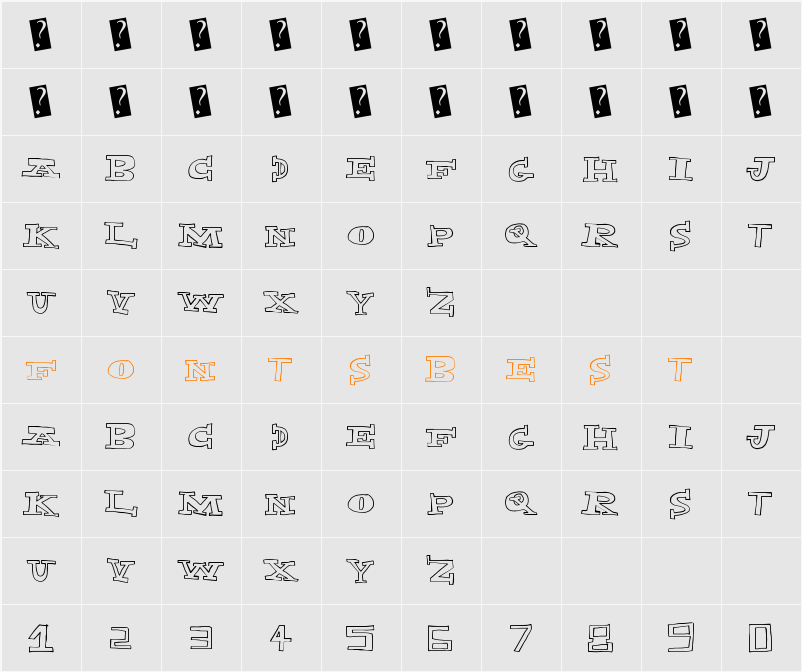ExplodedCapital Character Map