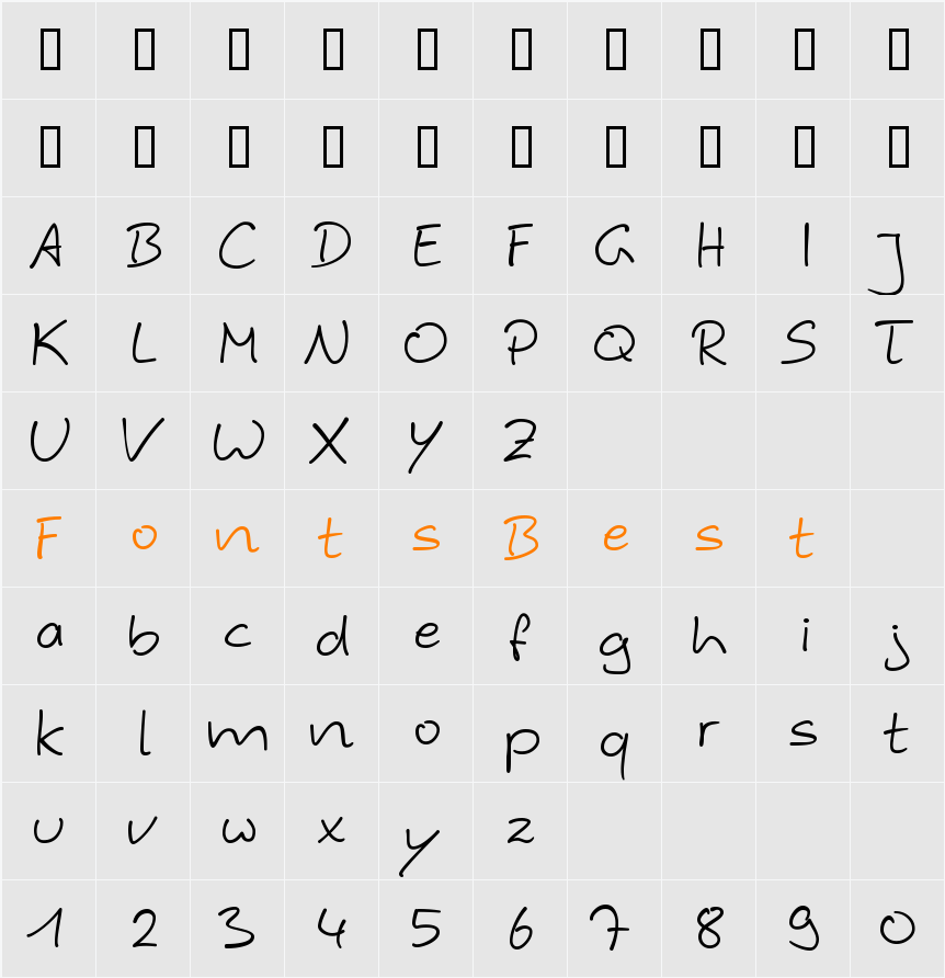 Hybi4 Character Map