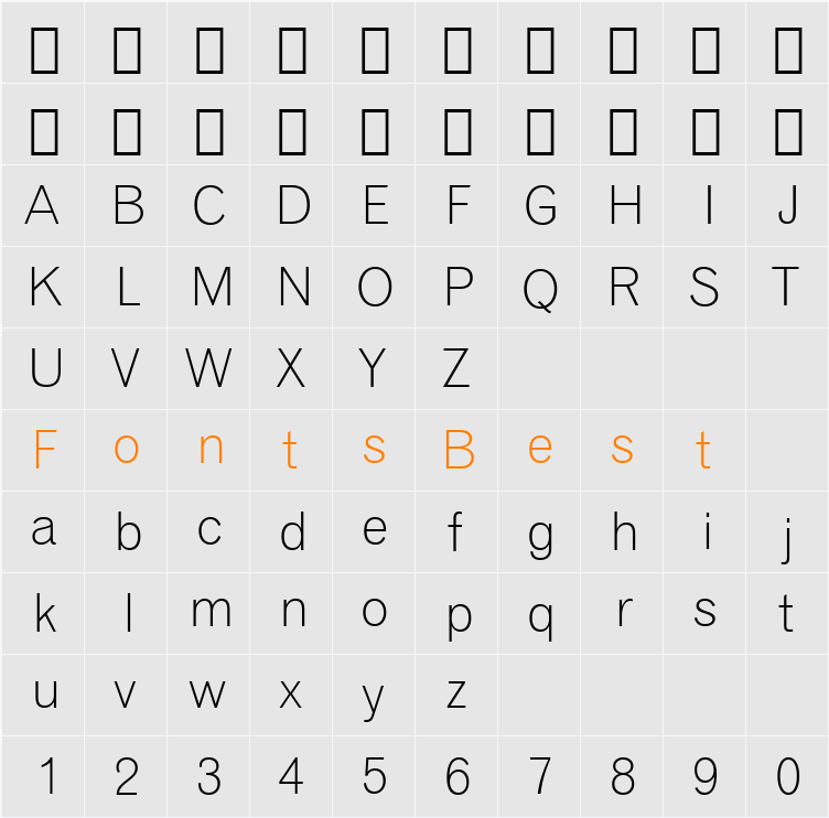 Gothic720 Lt BT Character Map