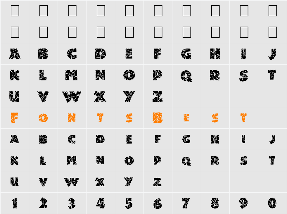 FZ JAZZY 24 CRACKED Character Map