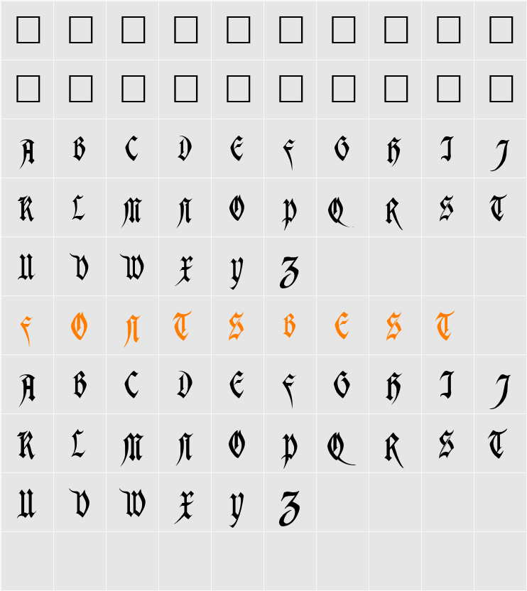 Magdelena Character Map
