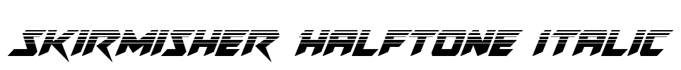 Skirmisher Halftone Italic Font Image