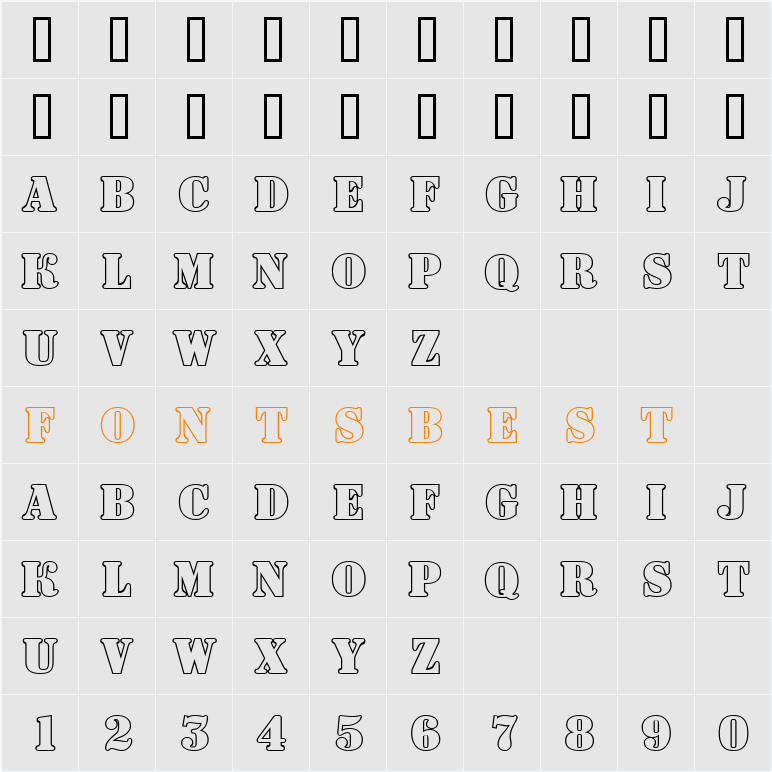a_SignboardTitulOtl Character Map