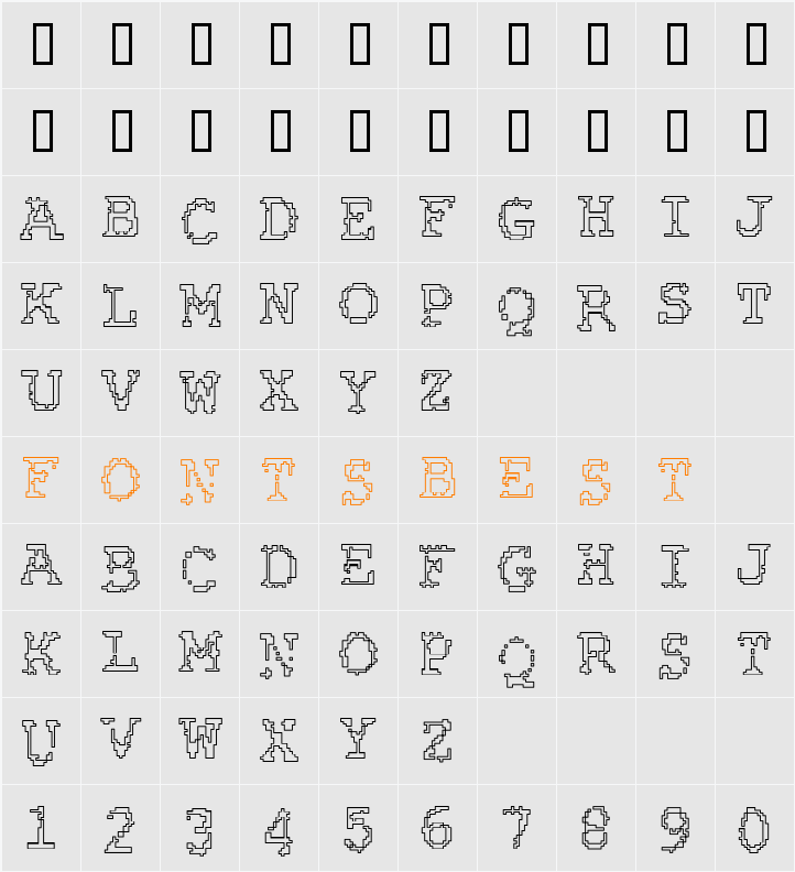 Rubber Biscuit Character Map
