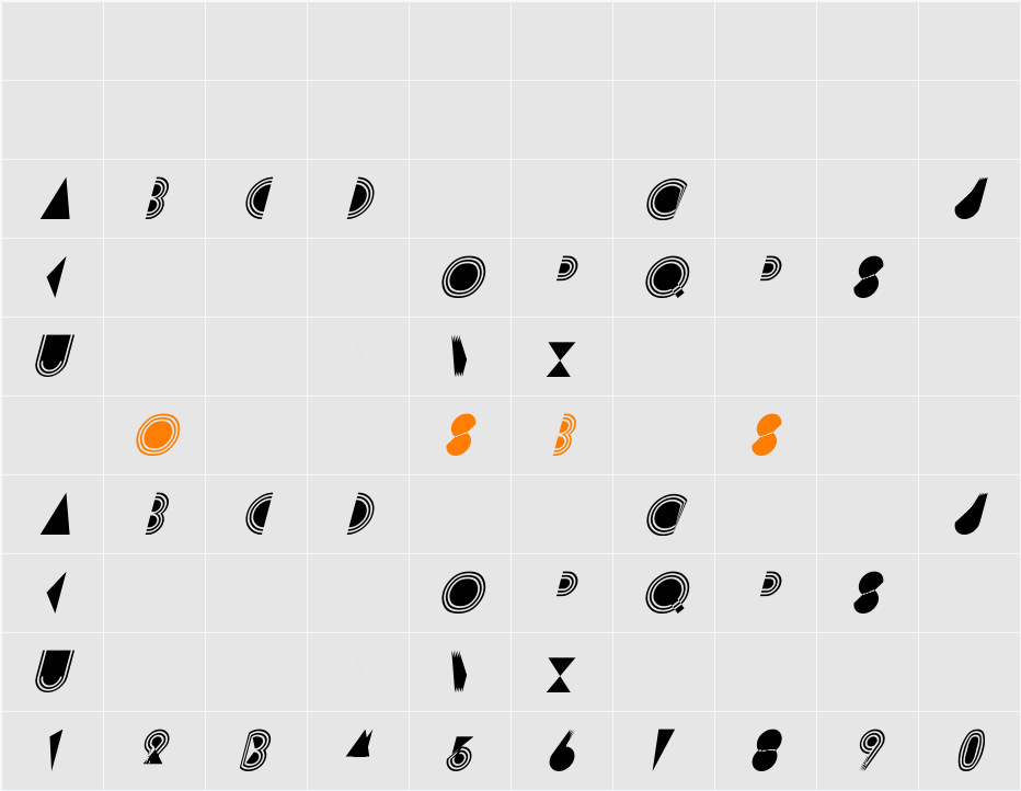 Prisma Italic Character Map