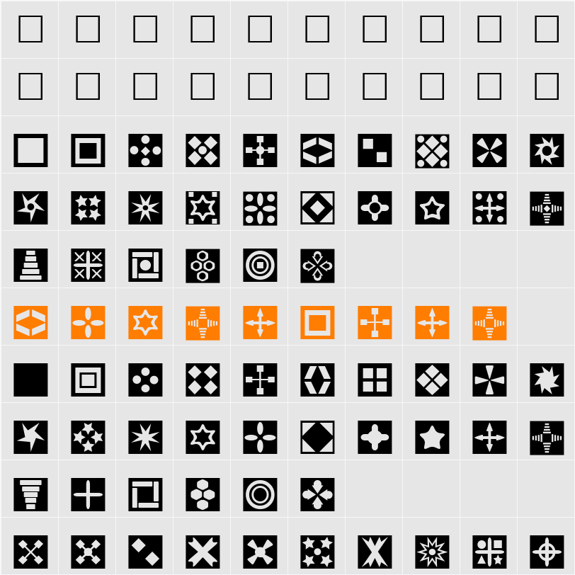 Square Things Character Map