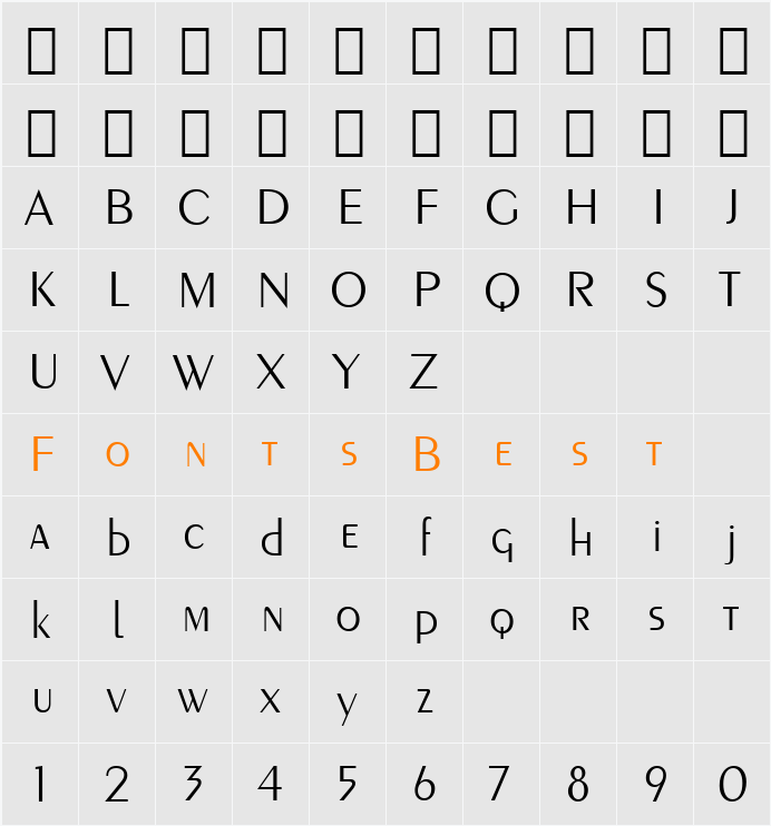 Exotc350 Lt BT Character Map