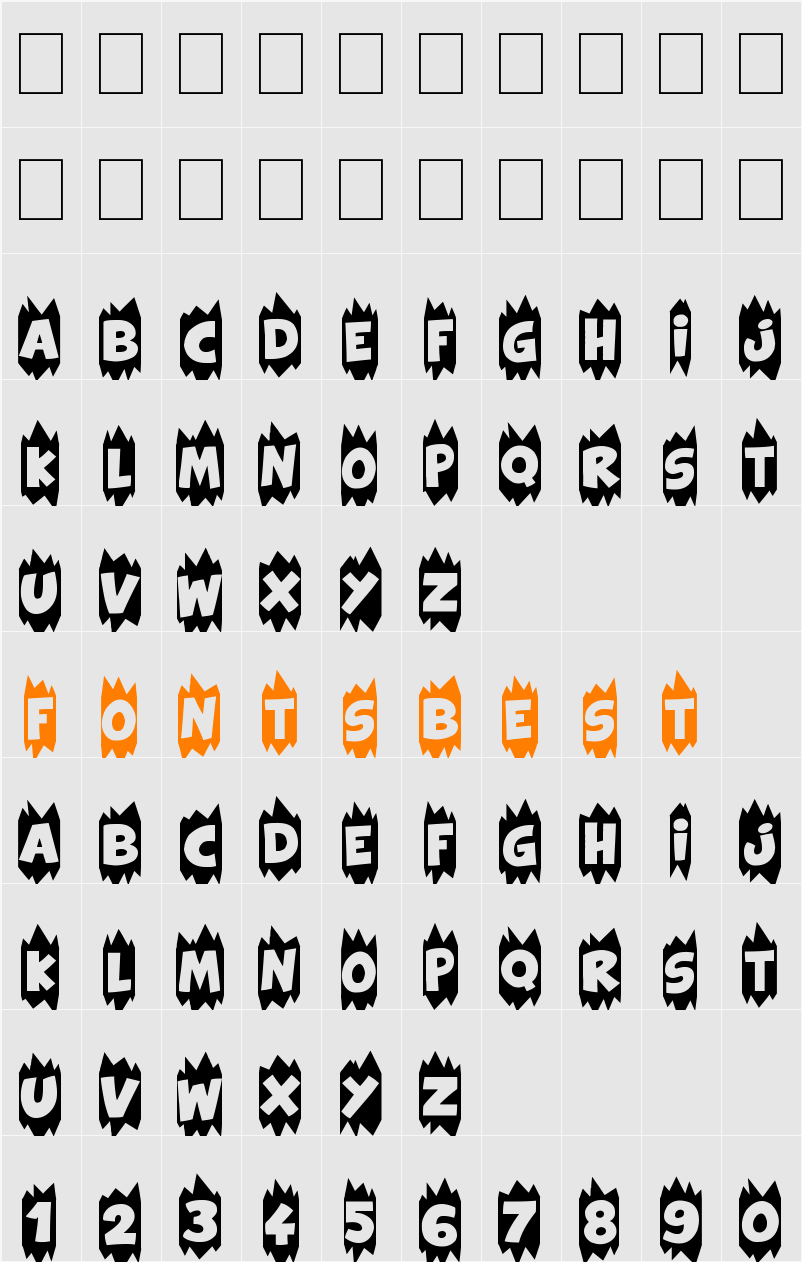 Extra Sales Blank Character Map