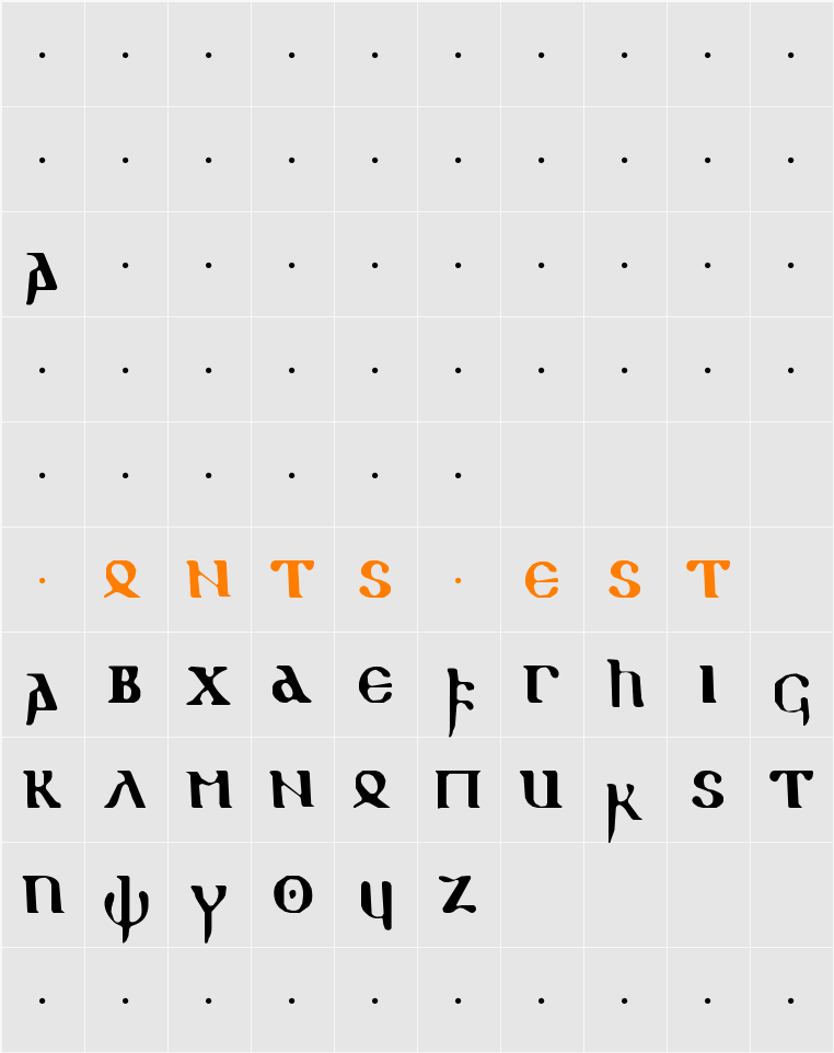gothic 1 Character Map