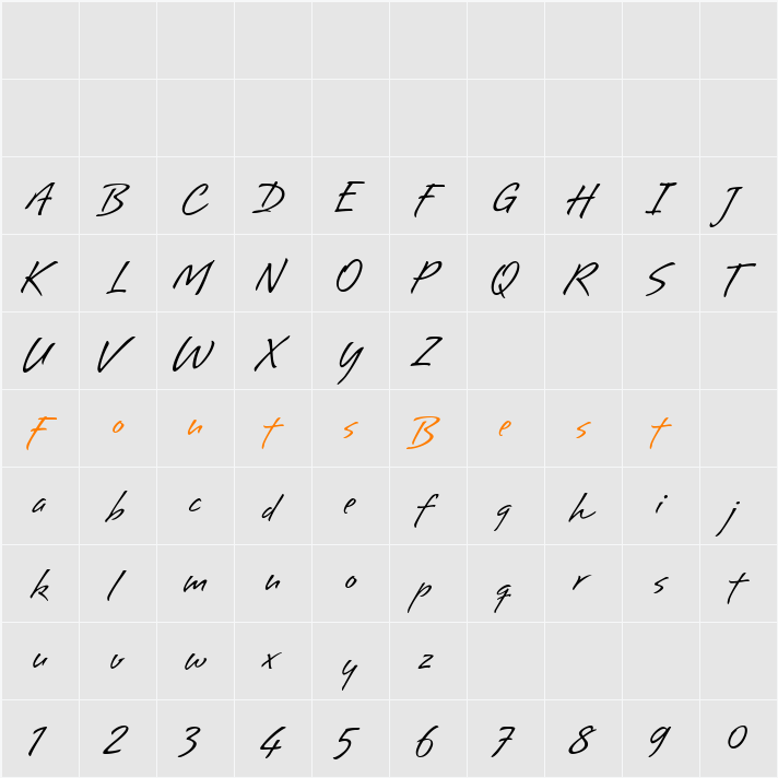 Brisa Alternates Character Map